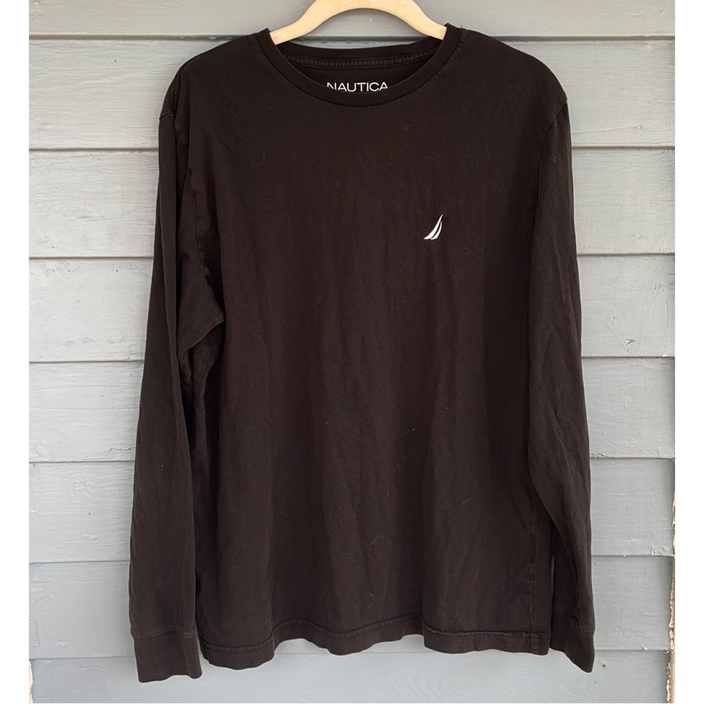 Nautica Black Embroidered Crewneck T-shirt